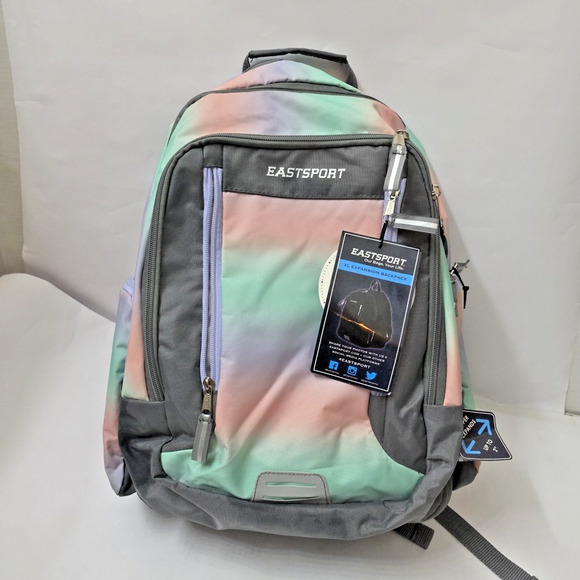 Eastport 17" Tie Dye Abstract Unisex Expandable Backpack Laptop Padded New - Picture 2 of 10